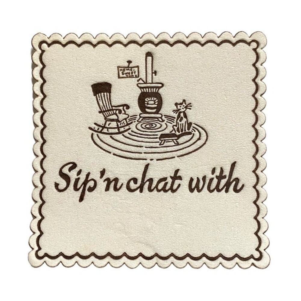 Vintage "Sip'n Chat With" Paper Coasters Circa 1950's Package of 12